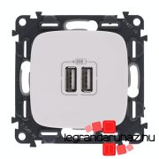   Valena Allure Kettős USB töltőaljzat, burkolattal, Fehér, Legrand 754995