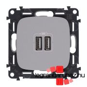   Valena Allure Kettős USB töltőaljzat, burkolattal, Alumínium, Legrand 754997