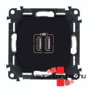   Valena Allure Kettős USB töltőaljzat, burkolattal, Fekete, Legrand 754998