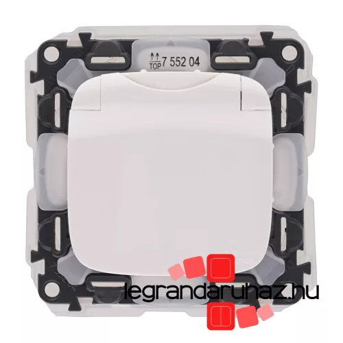 Legrand Valena Allure 2P+F csatlakozóaljzat biztonsági zsaluval, csapófedéllel, IP44 fehér, Legrand 755204