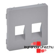   Legrand Valena Life kettős hangszóró-csatlakozóaljzat burkolat, 4 kivezetéssel alumínium, Legrand 755372