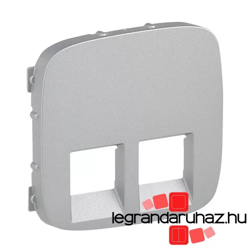 Valena Allure 2xRJ11/RJ45 aljzat burkolat, Alumínium, Legrand 755427