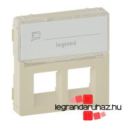   Legrand Valena Life 2xRJ45 csatlakozóaljzat burkolat, címketartóval elefántcsont, Legrand 755481