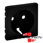   Legrand Valena Life 2P+F csatlakozóaljzat burkolat, fekete, Legrand 756202