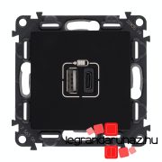   Legrand Valena Life kettős USB-A + USB-C csatlakozóaljzat 3A–15W, fekete, Legrand 756306