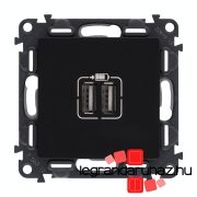   Legrand Valena Life kettős USB-A + USB-A csatlakozóaljzat 3A–15W, fekete, Legrand 756312