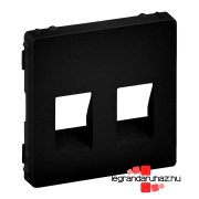   Legrand Valena Life kettős hangszóró-csatlakozóaljzat burkolat, 4 kivezetéssel, fekete, Legrand 756372