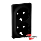   Legrand Valena Life 2x2P+F csatlakozóaljzat burkolat, fekete, Legrand 756952