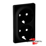   Legrand Valena Life 2x2P+F csatlakozóaljzat burkolat, fekete, Legrand 756952
