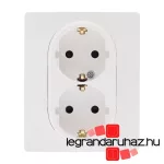 Legrand Niloé 2X2P+F aljzat körömmel fehér biztonsági zsaluval, Legrand 764544