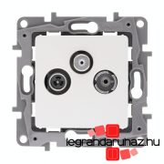   Legrand Niloé TV-RD-SAT átmenő (14dB) körömmel fehér, Legrand 764564
