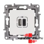 Legrand Niloé kettős USB-A + USB-C töltőaljzat, fehér, Legrand 764597