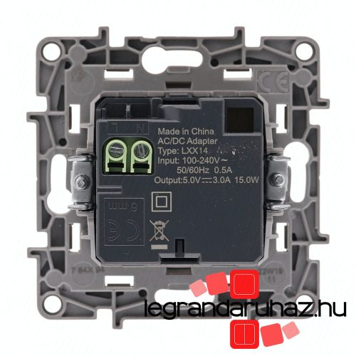 Legrand Niloé kettős USB-A + USB-C töltőaljzat, fehér, Legrand 764597