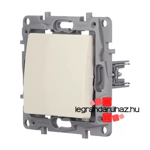 Legrand Niloé egypólusú nyomó fényjelzős, bézs, Legrand 764622
