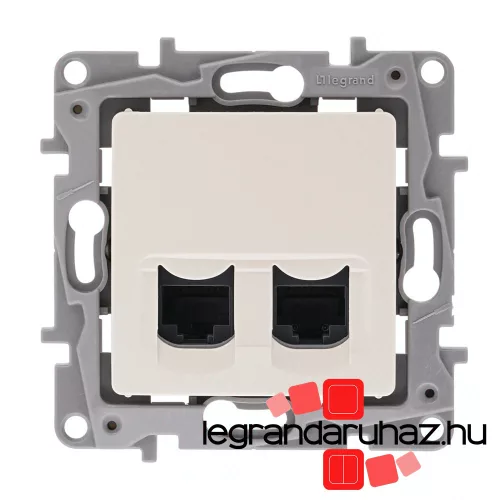 Legrand Niloé 2xRJ45 Cat.6 UTP csatlakozóaljzat, bézs, Legrand 764674
