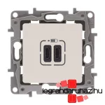 Legrand Niloé kettős USB-C töltőaljzat, bézs, Legrand 764695
