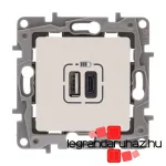 Legrand Niloé kettős USB-A + USB-C töltőaljzat, bézs, Legrand 764697