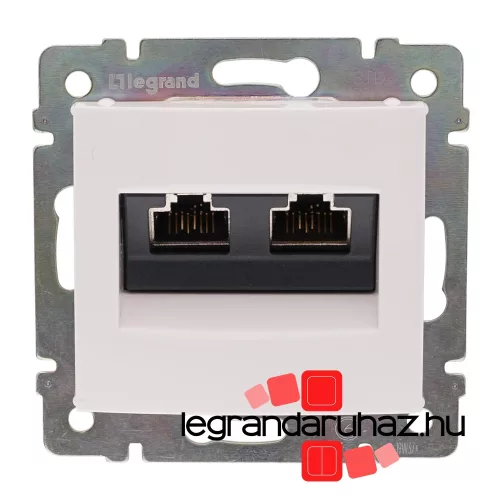 Legrand Valena 2xRJ45 informatikai csatlakozóaljzat Cat.6A STP, fehér, Legrand 770073
