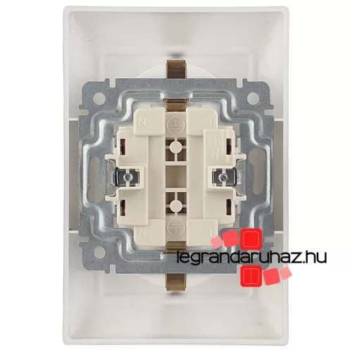 Legrand Valena 2x2P+F csatlakozóaljzat alumínium, Legrand 770100