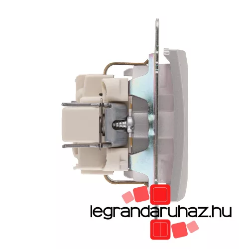 Legrand Valena 2P+F csatlakozóaljzat biztonsági zsaluval alumínium, Legrand 770121