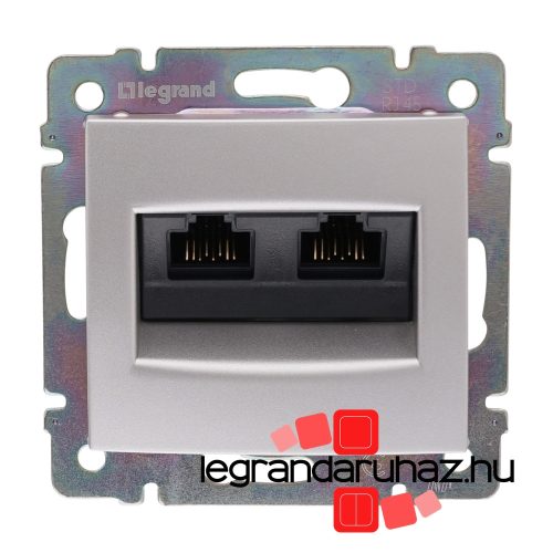 Legrand Valena 2xRJ45 LCS2 Cat.5e UTP informatikai csatlakozóaljzat, csavaros, alumínium, Legrand 770239
