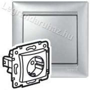   Legrand Valena 2P+F aljzat burkolat biztonsági zsaluval, alumínium, Legrand 770257