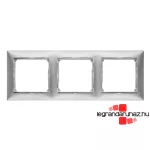 Legrand Valena keret hármas, vízszintes, alumetál, Legrand 770333