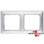 Legrand Valena keret kettős, vízszintes, alu négyzetmintás, Legrand 770342