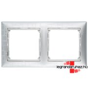   Legrand Valena keret kettős, vízszintes, alu négyzetmintás, Legrand 770342