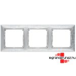 Legrand Valena keret hármas, vízszintes, alu négyzetmintás, Legrand 770343