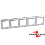 Legrand Valena ötös keret vízszintes Alumínium / Ezüst, Legrand 770355