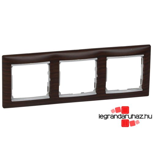 Legrand Valena hármas keret vízszintes Wenge dekor / Ezüst, Legrand 770373