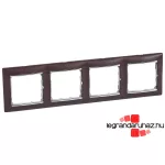 Legrand Valena négyes keret vízszintes Wenge dekor / Ezüst, Legrand 770374