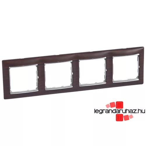 Legrand Valena négyes keret vízszintes Wenge dekor / Ezüst, Legrand 770374