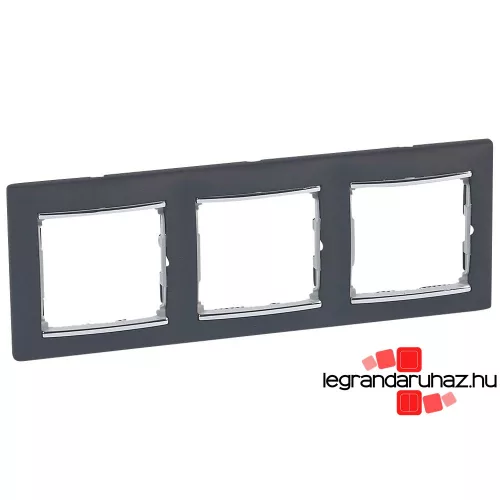 Legrand Valena hármas keret vízszintes Fekete / Ezüst, Legrand 770393