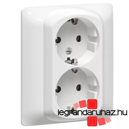 Legrand Galea Life 2X2P+F aljzat biztonsági zsaluval, csavaros, fehér, Legrand 771031