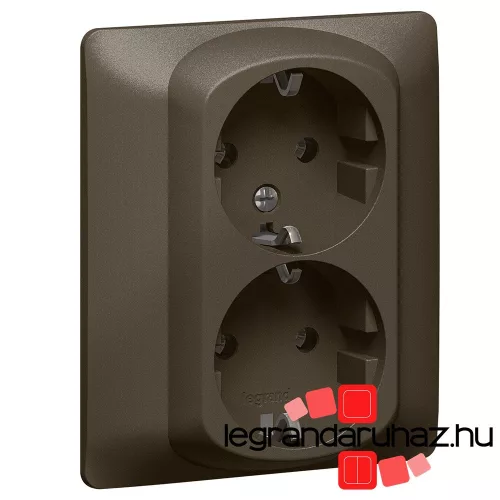 Legrand Galea Life 2X2P+F aljzat biztonsági zsaluval, csavaros, mélybronz, Legrand 771231