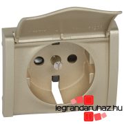   Legrand Galea Life 2P+F burkolat csapófedéllel titánium, Legrand 771422