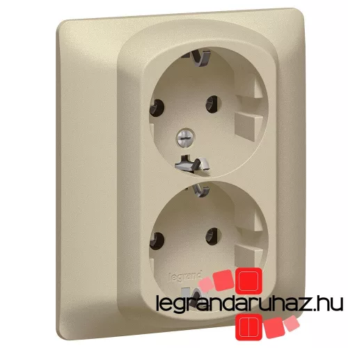 Legrand Galea Life 2X2P+F aljzat, csavaros, titánium, Legrand 771430