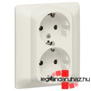   Legrand Galea Life 2X2P+F aljzat, csavaros, gyöngyház, Legrand 771530