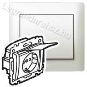   Legrand Galea Life 2P+F aljzat biztonsági zsaluval, csapófedéllel, gyöngyház, Legrand 771564