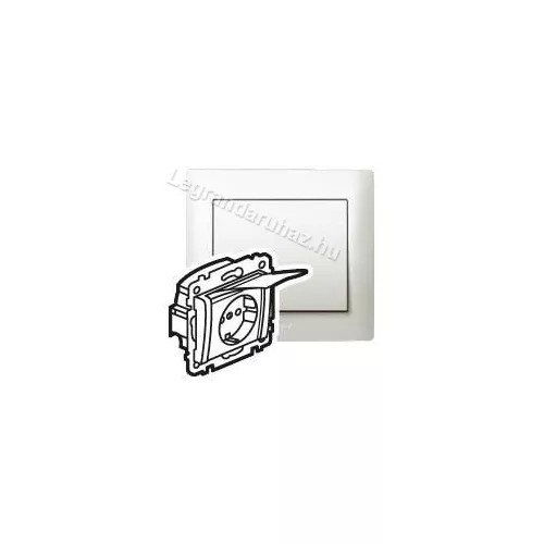 Legrand Galea Life 2P+F aljzat biztonsági zsaluval, csapófedéllel, gyöngyház, Legrand 771564