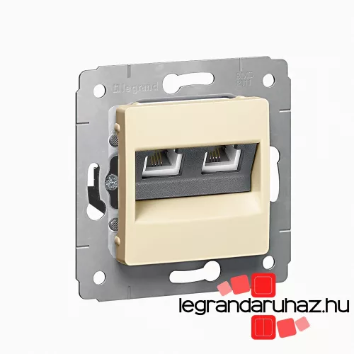 Legrand Cariva telefoncsatlakozó 2XRJ11 keret nélkül bézs, Legrand 773739