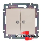   Legrand Valena kettős váltókapcsoló jelzőfénnyel, elefántcsont, Legrand 774112