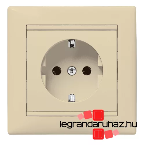 Valena 2P+F aljzat rugós, monoblokk, elefántcsont, Legrand 774119