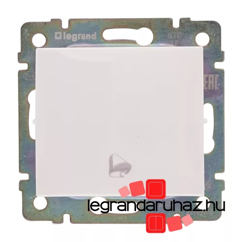 Legrand Valena egypólusú nyomó csengőjellel, 250V, fehér, Legrand 774216