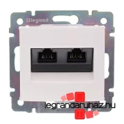   Legrand Valena 2XRJ45 LCS2 Cat.5e UTP informatikai csatlakozóaljzat, körömmel, fehér, Legrand 774247