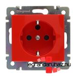 Legrand Valena 2P+F csatlakozóaljzat reteszelt, piros betéttárcsával, Legrand 774327