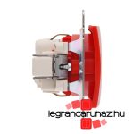 Legrand Valena 2P+F csatlakozóaljzat reteszelt, piros betéttárcsával, Legrand 774327
