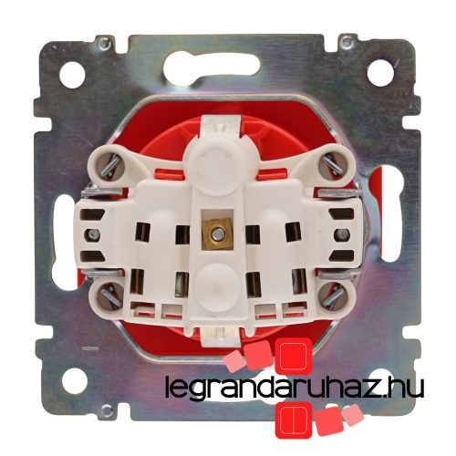 Legrand Valena 2P+F csatlakozóaljzat reteszelt, piros betéttárcsával, Legrand 774327
